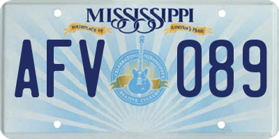 MS license plate AFV089