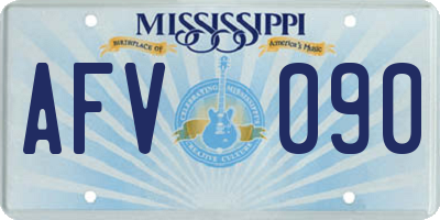 MS license plate AFV090