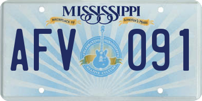 MS license plate AFV091
