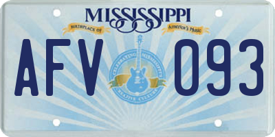 MS license plate AFV093