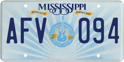 MS license plate AFV094