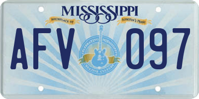 MS license plate AFV097