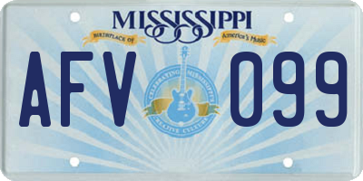 MS license plate AFV099
