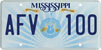 MS license plate AFV100