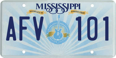 MS license plate AFV101
