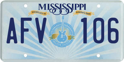 MS license plate AFV106