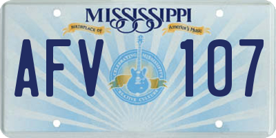 MS license plate AFV107