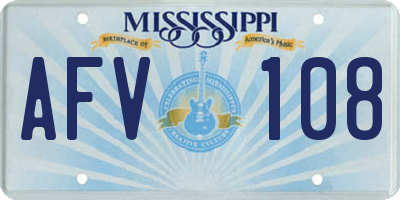 MS license plate AFV108