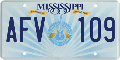 MS license plate AFV109
