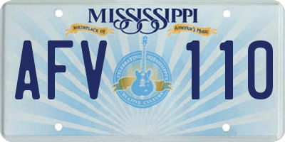 MS license plate AFV110