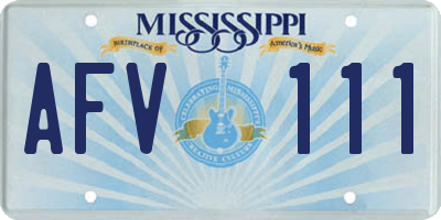MS license plate AFV111