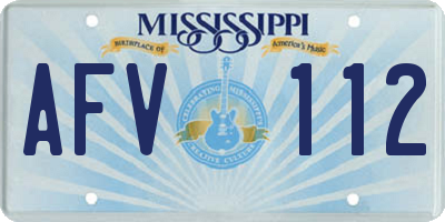 MS license plate AFV112