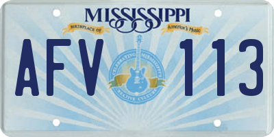 MS license plate AFV113