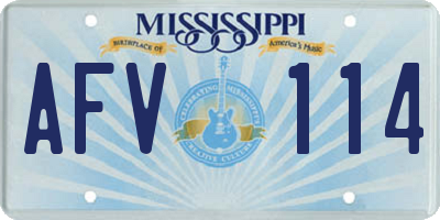 MS license plate AFV114