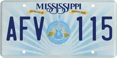 MS license plate AFV115
