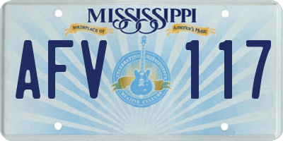 MS license plate AFV117