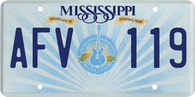 MS license plate AFV119