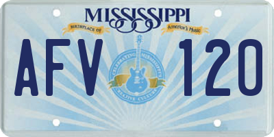 MS license plate AFV120