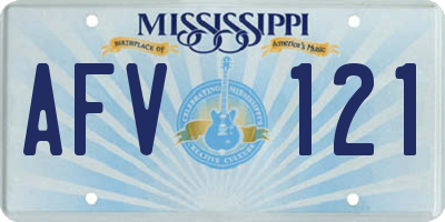 MS license plate AFV121