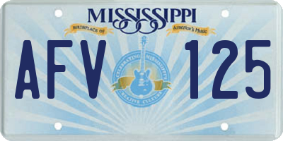 MS license plate AFV125