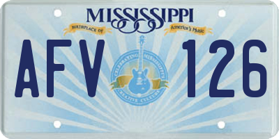 MS license plate AFV126