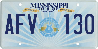 MS license plate AFV130