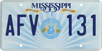 MS license plate AFV131