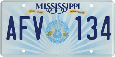 MS license plate AFV134