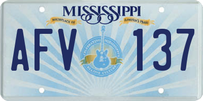 MS license plate AFV137