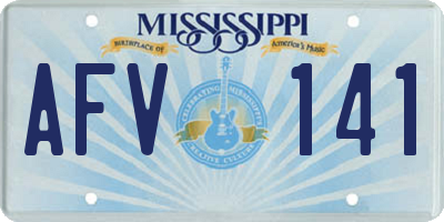 MS license plate AFV141