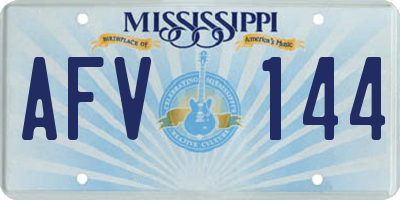 MS license plate AFV144