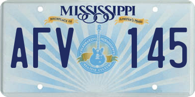 MS license plate AFV145