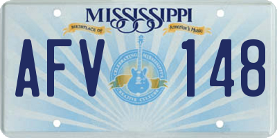 MS license plate AFV148