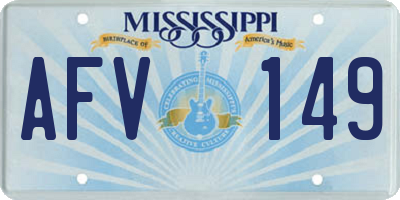 MS license plate AFV149