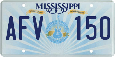 MS license plate AFV150