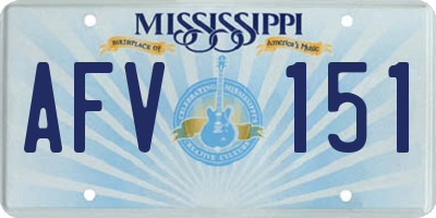 MS license plate AFV151