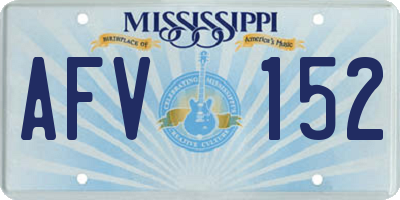 MS license plate AFV152