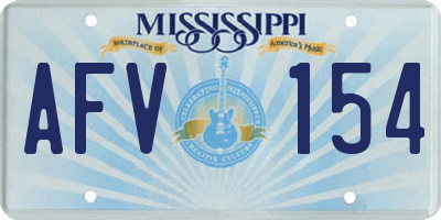 MS license plate AFV154