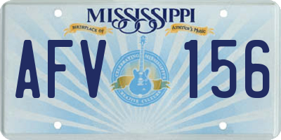 MS license plate AFV156