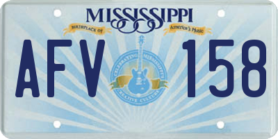 MS license plate AFV158