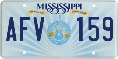 MS license plate AFV159