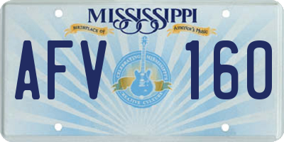 MS license plate AFV160