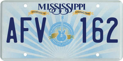 MS license plate AFV162