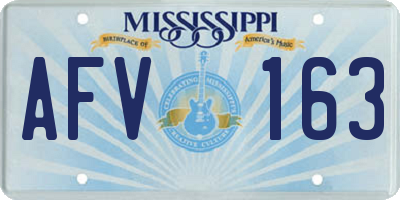 MS license plate AFV163