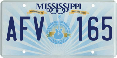 MS license plate AFV165