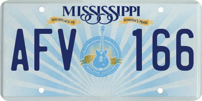MS license plate AFV166