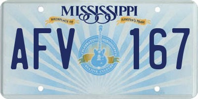 MS license plate AFV167