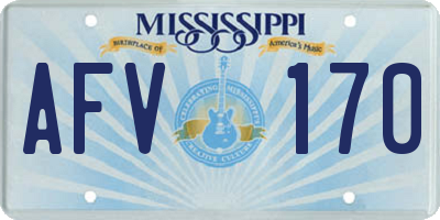 MS license plate AFV170