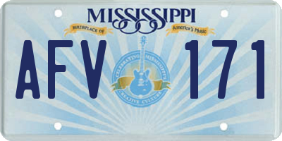 MS license plate AFV171