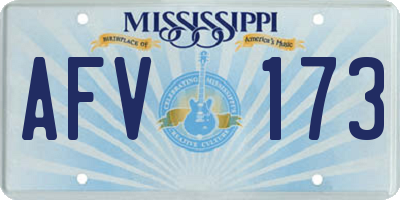 MS license plate AFV173